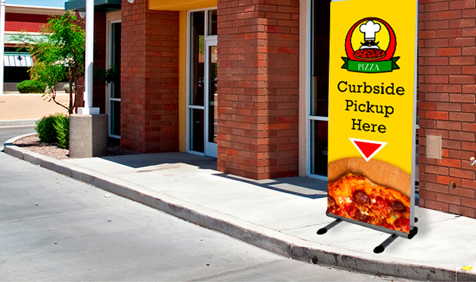 covid curbside signs and banners